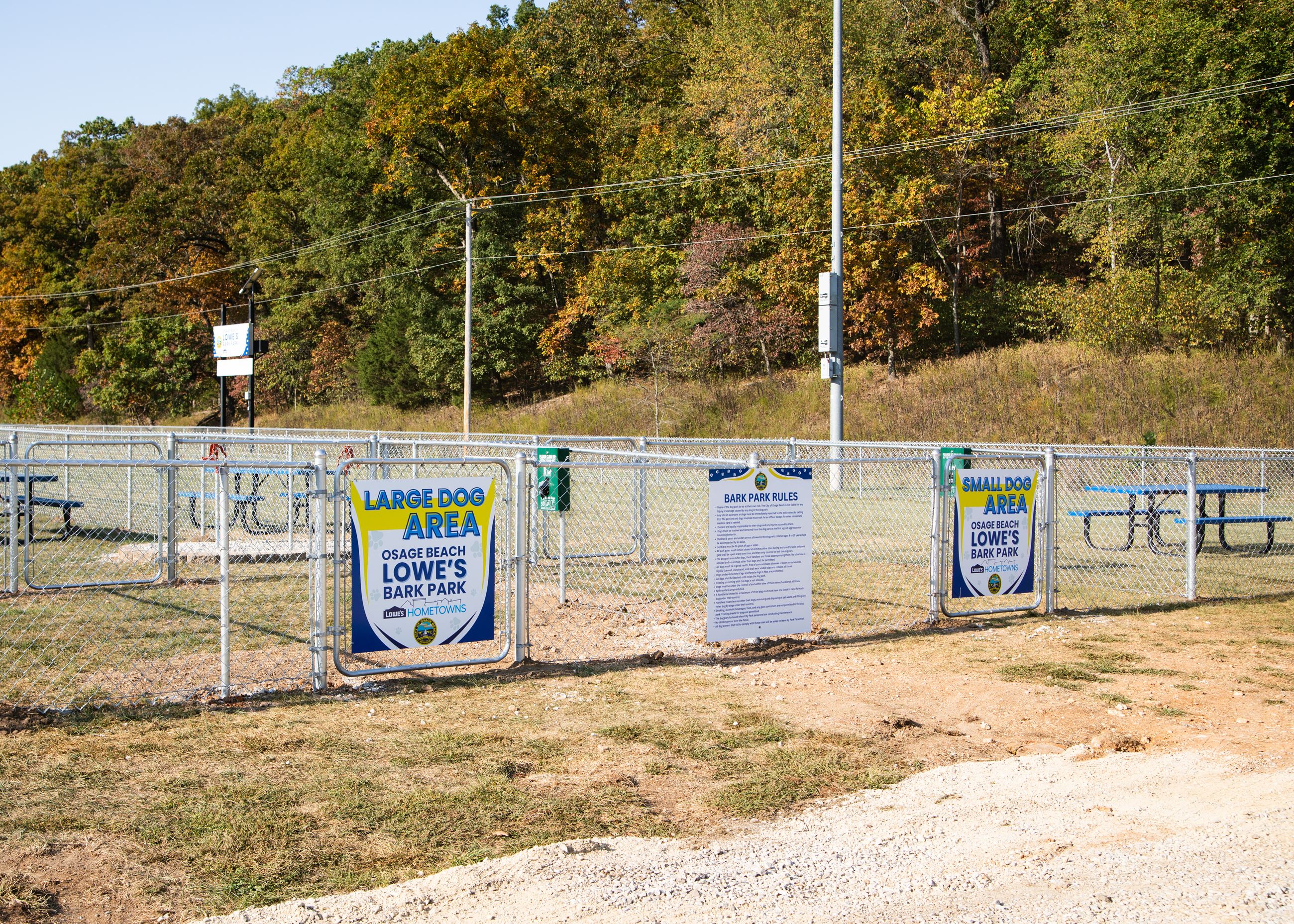 Bark park small and large dog area gates