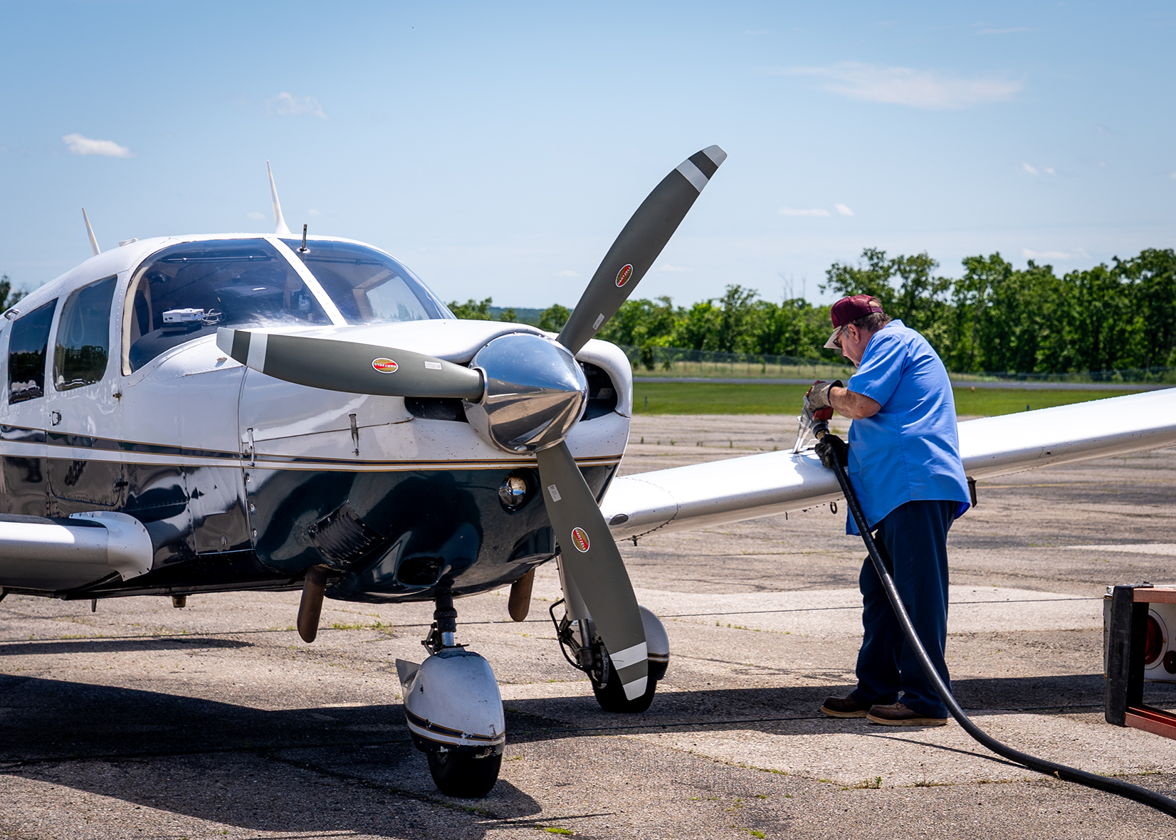 Fueling up at Grand Glaize Airport