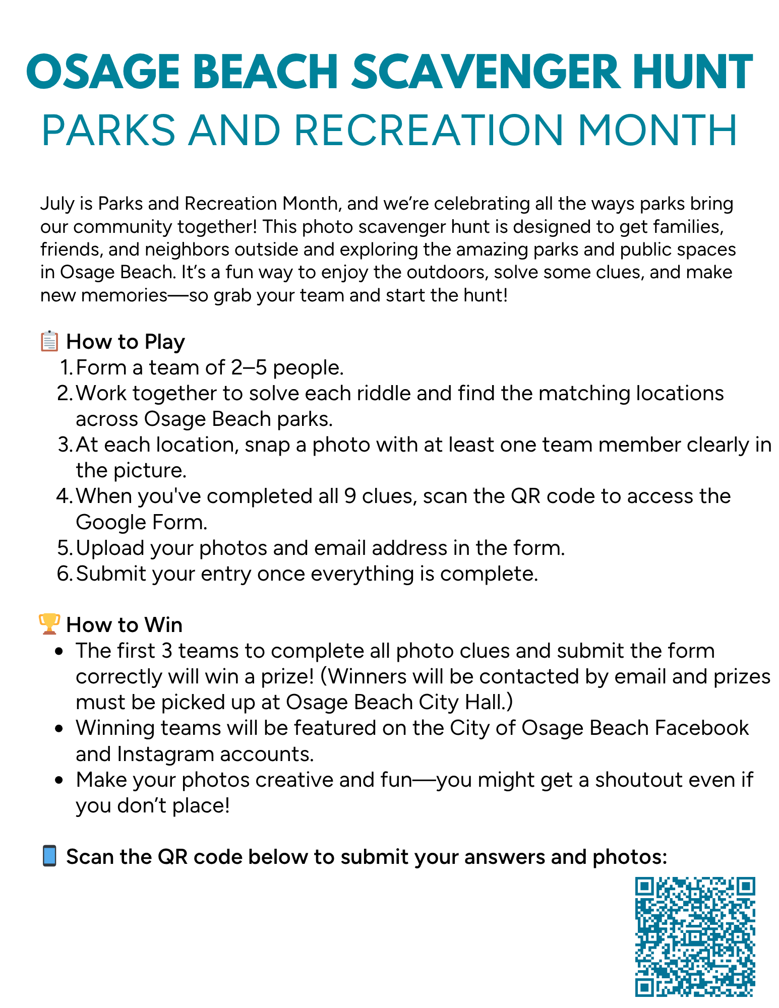Parks and Rec Month Scavenger Hunt  (1)